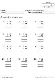 Free to use and distribute. Numeracy Long Multiplication 2 Worksheet Primaryleap Co Uk