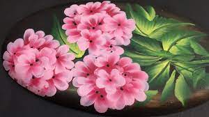 One Stroke Painting Tutorial Decorative Flowers On Plaster Of Paris Youtube