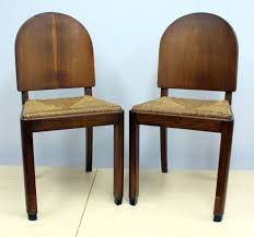 Category 1930s italian vintage art deco dining room sets. Pair Of Art Deco Dining Room Chairs With Wicker Seats 2 Catawiki