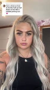 Half Up Half Down with A Middle Part