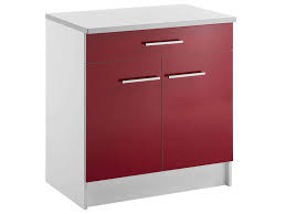meuble bas 80 cm 1 tiroir 2 portes spoon shiny rouge conforama je le cherche