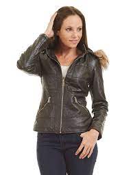 Ll Womens Hodded Fur Line Faux Leather Jacket Wjc1422 Coffee Co18653rkn9 Clothes For Women Women Clothes Sale Leather Jacket