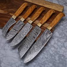 Damascus Chef Knife Set Handmade Kitchen Knife With Olive Oil Etsy Kitchen Knives Handmade Chef Knife Damascus Kitchen Knives
