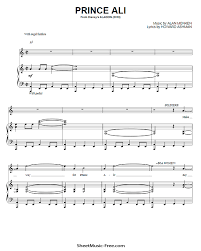 Row row row your boat simple chords (g major) 1 octave higher. Prince Ali Sheet Music Aladdin Sheetmusic Free Com