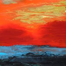 Abstract sunset painting for beginners. Fluid Abstract Sunset Painting Om Namah Painting By Holly Anderson Artmajeur