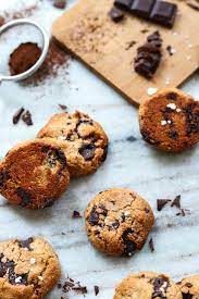 Flourless Chocolate Chip Cookies 1 Bowl Vegan Gf Two Spoons Recipe Gluten Free Chocolate Gluten Free Chocolate Chip Cookies Chocolate Chip Cookies