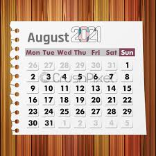 The exact magnitude, epicenter, and depth of the quake might be revised within the next few hours or minutes as seismologists review data and refine their calculations, or as other. Kalender August 2021 Auf Holz Stock Vektorgrafi Crushpixel