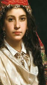 Young Lady Wearing a Middle-Eastern Costume Detail enhanced oil