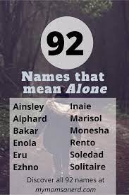 Names that Mean Alone 