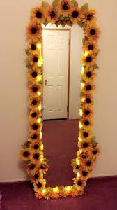 Sunflower Mirror With Lights Sunflower Room Flower Mirror Sunflower Wall Decor
