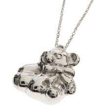 Tiffany Co Silver Teddy Bear Ladies Necklace Womens Necklaces Bear Necklace Vintage Tiffany