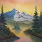 Bob Ross Wet-on-Wet Oil Painting: Golden Mist