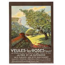 Marchand Veules Les Roses 1928 Veules Les Roses Affiche Art Deco Peche En Mer