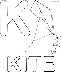 Vector coloring book alphabet with capital letters of the english and cute cartoon animals and things. Letter K Is For Kite Coloring Page Coloringall