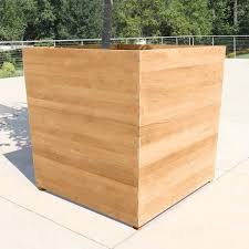 Planter boxes give gardeners flexibility in the types or location of trees grown in a landscape. Large Commercial Outdoor Planters Studio 48 In Cube Tree Planter