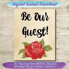  beauty and the beast information enclosure card. Be Our Guest Printable Beauty And The Beast Home Decor Printable Sign 8x10 Instant Download Beauty And The Beast By Candance Wedding Signs Catch My Party