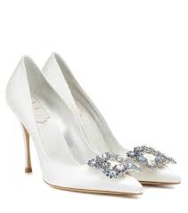 Flower Strass Satin Pumps