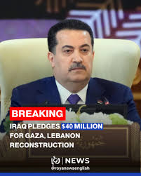 🇮🇶 🇱🇧 🇵🇸 Iraq Prime Minister Mohammed Shia al-Sudani, whose country is hosting an Arab League summit, said Saturday it would provide USD 40 million for the reconstruction of Lebanon and Gaza