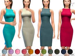 Tank Dress Featuring A Sleeveless Design A Scoop Neck And A Racerback Style 15 Different Colors Found In Tsr Category 39 Sims 4 Clothing Dresses Clothes