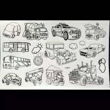 Kumpulan gambar animasi mobil hitam putih. Buku Stiker Anak Sticker Book Gambar Tempel Edisi Mobil Truk Bus Transportasi Shopee Indonesia