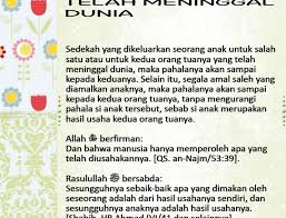Sedekah Untuk Orang Tua Yang Telah Meninggal Dunia Injil Ulang Tahun Belajar