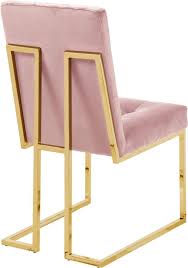 Pierre Pink Dining Chair 714 Meridian Furniture Dining Chairs In 2020 Velvet Dining Chairs Metal Base Dining Table Pink Dining Chairs