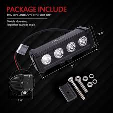 Amazon Com Mictuning 8 40w Long Distance Cree Single Row Led Light Bar Spot Light 10w Led 5000lm Automotive Led Light Bars Bar Lighting Led Lights