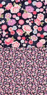 Tissu Dobby Structure Bleu Marine Avec Des Jolies Fleurs Roses Et Violettes Kawaii Fabric Shop Purple Flowers Japanese Flowers Japanese Fabric