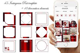 Blank instagram post templates are a terrific tool for helping you make an instagram post quickly and easily, with minimal cost. 45 Red Instagram Post Template Blank Instagram Post 647336 Instagram Design Bundles