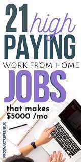 10 Best Work From Home Jobs For 2020 That Makes 5000 Monthly Work From Home Careers Work From Home Jobs Job