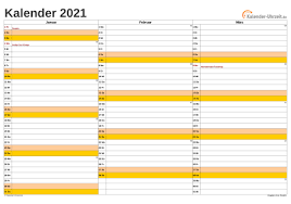 Die kalenderwochen 2021 entsprechen der in europa üblichen berechnungsweise für kalenderwochen (iso 8601). Kalender 2021 Mit Feiertagen