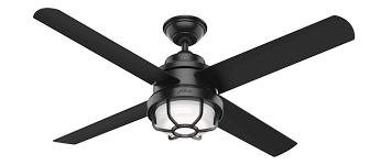 Wet rated ceiling fans have components that are sealed better than damp rated ones for outdoor usage, but this is only because a wet rated model is designed to be installed where rainfall will be beating down directly onto the fan from above. Searow Outdoor Ceiling Fan By Hunter Fan Hun 55086
