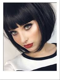 Black Bob With Bangs Wig Black Bob Wig With Fringe Bob Wigs Short Hair With Bangs Hair Styles Short Hair Styles