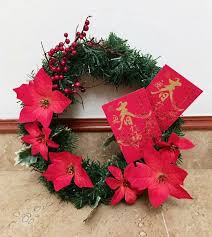 Red Chinese New Year Wreath Chinese New Year Chinese New Year Decorations Chinese Decor