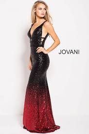 Black And Red Ombre Sequin Fitted Plunging Prom Dress Jovani Ombrepromdress Sparkle Prom Dress Jovani Dresses Prom Dresses Jovani