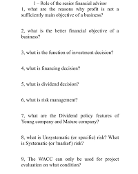 Entry level financial representative, junior financial representative, senior financial. 1 Role Of The Senior Financial Advisor 1 What Are Chegg Com