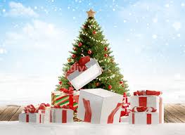 Maybe you would like to learn more about one of these? Christmas Presents In The Snow Open Gift And A Christmas Tree In The Background 3d Illustration Backgrounds Textures Indivstock