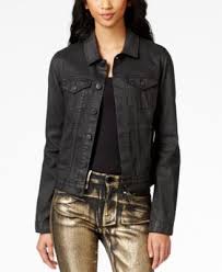 Calvin Klein Jeans Coated Trucker Jacket Jackets Blazers Women Macy S Blazer Jackets For Women Jean Coat Calvin Klein Jeans