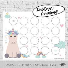 Printable Unicorn Reward Chart Pony Behavior Chart For Girl