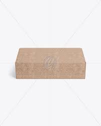 Kraft Paper Box Mockup Front View In Box Mockups On Yellow Images Object Mockups