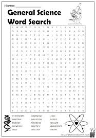 general science word search monster word search
