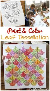 Leaf Tessellation Collaborative Stem Art Project Frugal Fun For Boys And Girls Fall Art Projects Elementary Art Math Art