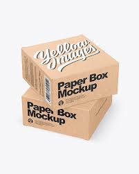 Download Two Kraft Boxes Mockup In Box Mockups On Yellow Images Object Mockups