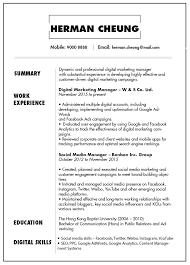 Cv Resume Sample For Digital Marketing Manager Jobsdb Hong Kong