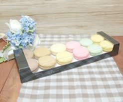 Each package can be made fairly quickly using one sheet of 8.5×11 paper, except the brownie box which needs to be 8.5×12 (so cut down a piece of 12×12 scrapbook paper for this box). 10 Boxes 12 Holding Type Macaron Packaging In Black Wrapping Paper Furoshiki Paper Party Supplies Delage Com Br