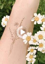 Wildflower Temporary Tattoo 4 Set Of 2 Hand Drawn Fine Line Tattoos Simple Forearm Tattoos Fine Line Tattoos Line Tattoos