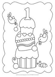 Printable coloring sheets of cakes and characters make an awesome free birthday activity! Happy 1st Birthday Printable Coloring Pages