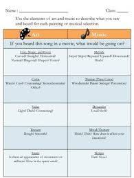 Visit our page on the elements of music for teaching ideas, free video introduction and more. Art And Music Elements Descriptive Worksheet By Steam Art Teacher