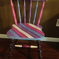 Hand Painted Chair For A Little Girl S Room Used Glossy Modge Podge Spray To Set Hand Painted Chairs Painted Chair Painted Chairs