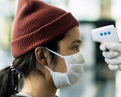 Image of noncontact thermometer being used